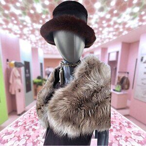 Vintage Mink Fur Cloche Hat Deep Mahogany Brown 1960s Old Hollywood Style MOD